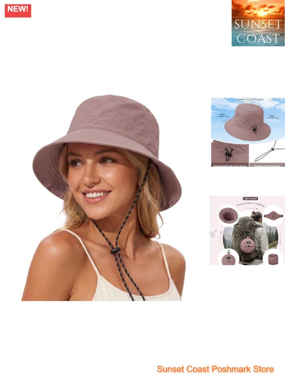 Waterproof Bucket Hat UPF 50+ Sun Hat Adjustable Packable Outdoor